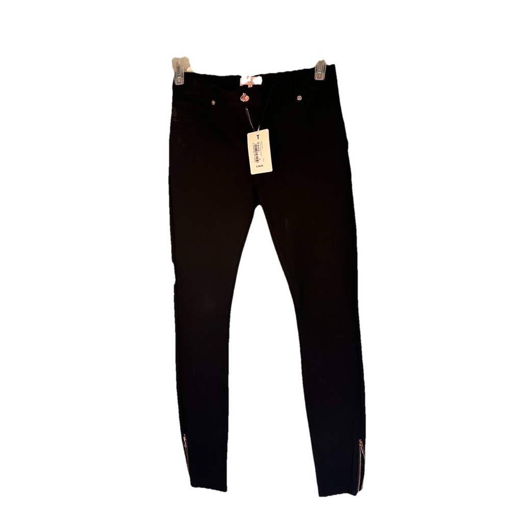 Ted Baker Skinny Pants  Black‎ Side Zip Legging Size 2 NWT